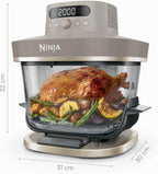 Ninja CRISPi PRO XL szklana frytkownica powietrzna, 5 wstępnie ustawionych programów gotowania, zawiera szklane pojemniki CleanCrisp o pojemności 5,7 l i 2,3 l i pokrywki, biały AS090EUWH