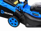DEL-85220 KOSIARKA AKUMULATOROWA 36 V, 34 CM – W ZESTAWIE DWA AKUMULATORY 2 AH