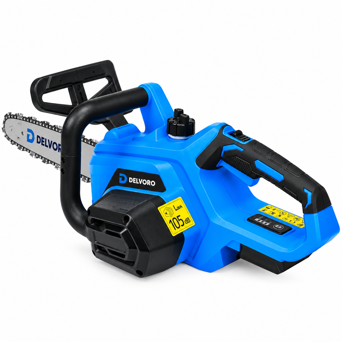 DEL-828138 PILARKA ŁAŃCUCHOWA 18V, PROWADNICA 12'', 6,5 M/S – AKUMULATOR W ZESTAWIE
